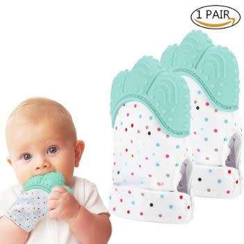 2 Pack Baby Teething Mitten- PINK ONLY