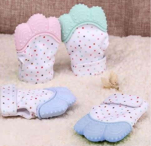 2 Pack Baby Teething Mitten- PINK ONLY