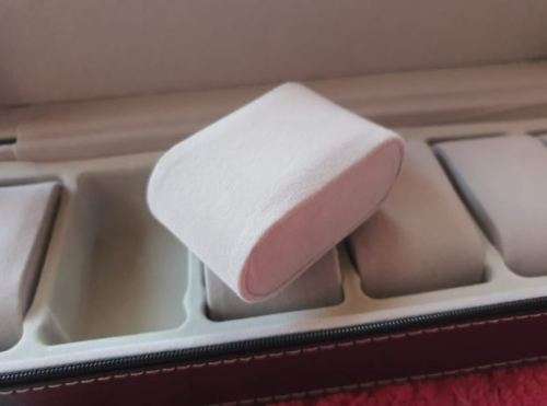 Watch Leather Case 6 Slots Zippered Watch Traveler's Box Black Watch Storage Case Organizer