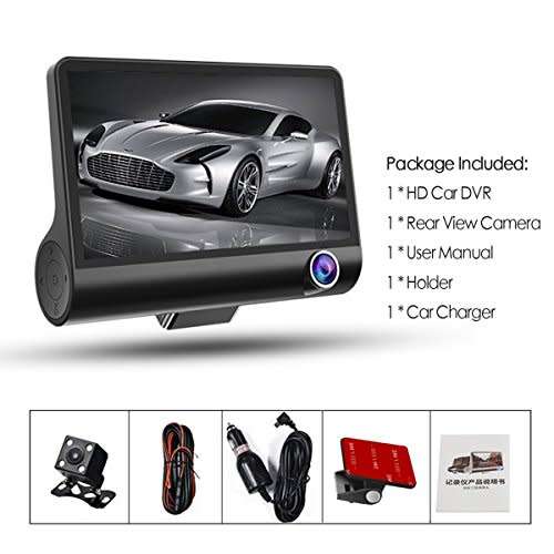 Dash Cam Three-way Video Recorder Rearview Camera G-sensor