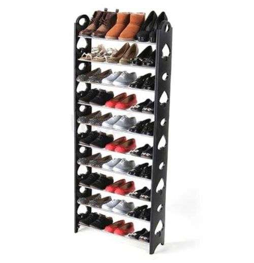 10 TIER 30 PAIR STACKABLE SHOE RACK