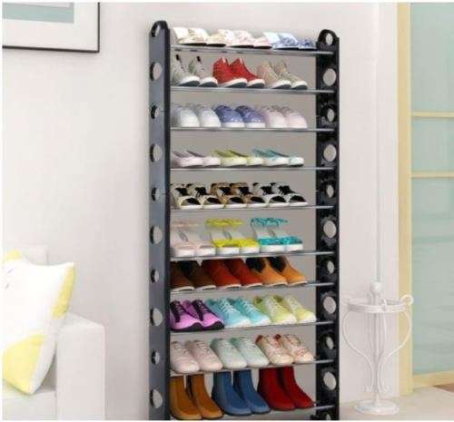 10 TIER 30 PAIR STACKABLE SHOE RACK