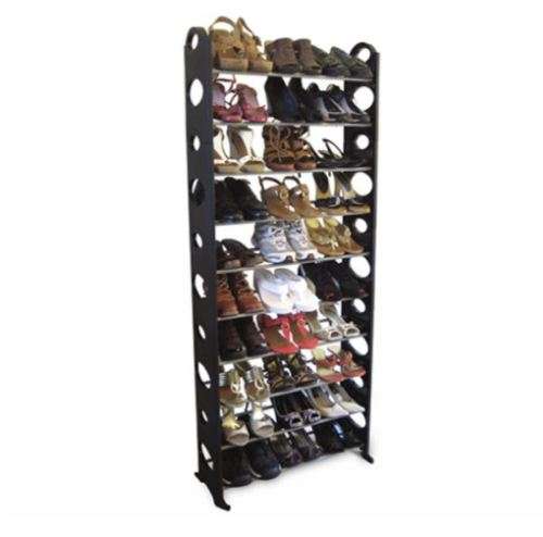 10 TIER 30 PAIR STACKABLE SHOE RACK