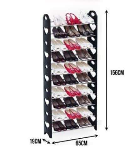 10 TIER 30 PAIR STACKABLE SHOE RACK