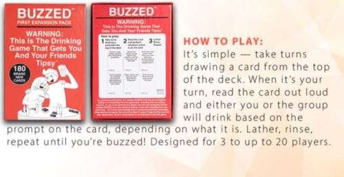 Buzzed - This is The Drinking Game That Gets You and Your Friends Tipsy! - Expansion Pack #1
