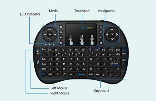 Mini Wireless Keyboard with Touchpad, 2.4Ghz Wireless Mini Handheld Remote Control Keyboard