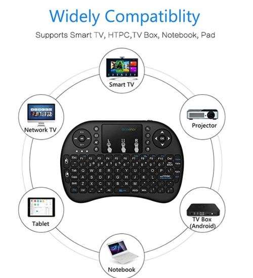 Mini Wireless Keyboard with Touchpad, 2.4Ghz Wireless Mini Handheld Remote Control Keyboard