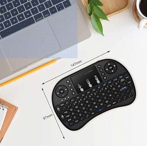 Mini Wireless Keyboard with Touchpad, 2.4Ghz Wireless Mini Handheld Remote Control Keyboard
