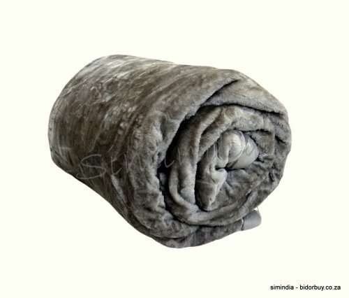 New Arrivals Super Soft 3 PLY Heavy Quality Mink & Embossed Blanket Dark Grey Color