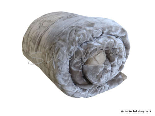 New Arrivals Super Soft 3 PLY Heavy Quality Mink & Embossed Blanket GREY