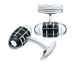 MONTBLANC Metallic Urbanwalker Cufflinks, Men's, Stainless Steel with BOX