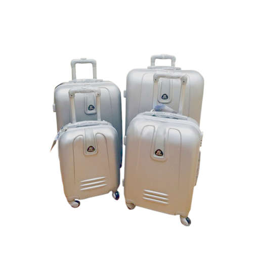 Set of 4 Suitcases Travel Trolley Luggage, ABS with Universal Wheels - Travel in Style - SILVER