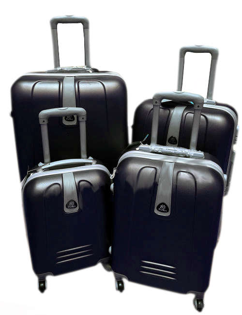Set of 4 Suitcases Travel Trolley Luggage, ABS with Universal Wheels - Travel in Style - BLACK