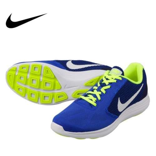 Original Mens NIKE Revolution 3 Blue Volt Running Shoes 819300-403 - UK Size 10