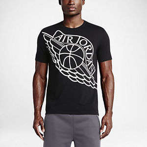 Original Nike Men's Air Jordan Wingspan T-Shirt BLACK/WHITE - 748550 010 Size Large