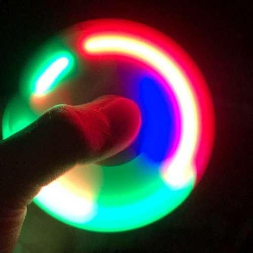 Hand Spinner Toy With LED to Reduce Stress gain Focus and Kills Boredom - Green Color