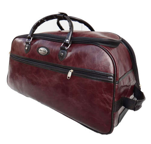 Set of 3 Quality Duffle Luggage Bags with Roller Wheels - Brown