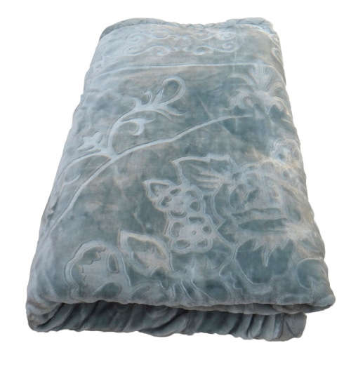 New Arrivals Super Soft 3 PLY Heavy Quality Mink & Embossed Blanket Light GREY