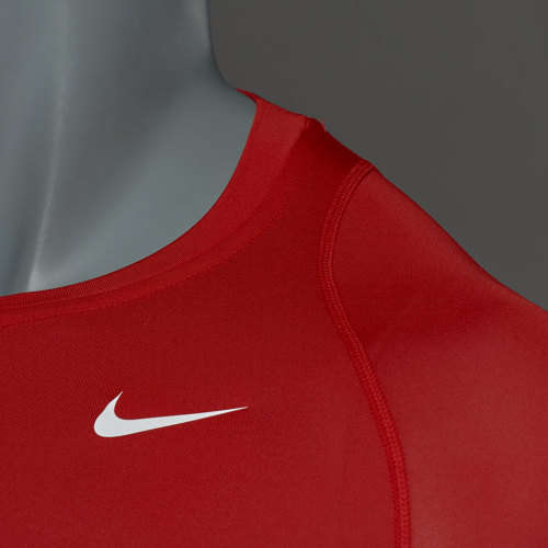 Original Mens Nike Pro Compression Long Sleeve Top - University red/white 703088-657 - XL