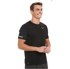 Original Mens Nike Dry Miler Short Sleeve DRI FIT Running Shirt Red 717405-010 - Size Large