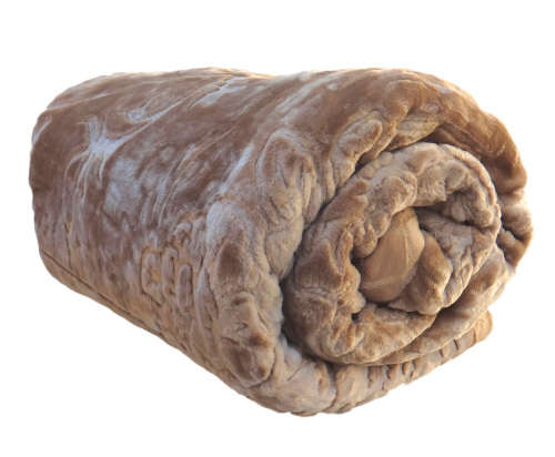 New Arrivals Super Soft 3 PLY Heavy Quality Mink & Embossed Blanket - Brown
