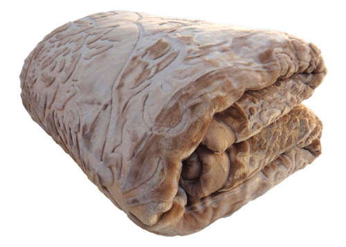 New Arrivals Super Soft 3 PLY Heavy Quality Mink & Embossed Blanket - Brown