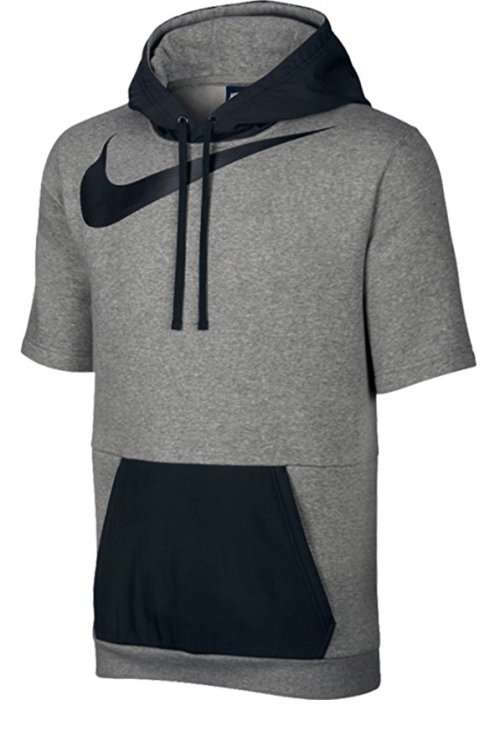 Original Mens Nike WARM FLEECE HOODIE With Nike Logo Grey Black 807410 063 Size XX Large