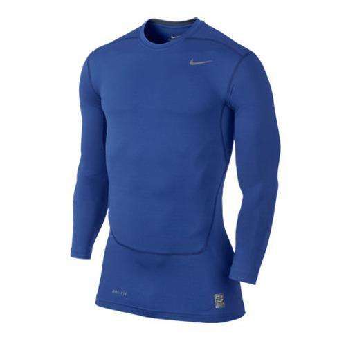 Original Mens Nike Pro COMBAT BASELAYER Compression Long Sleeve Top BLUE- 843858 494 Extra Large