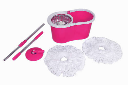 360 Rotating Magic Mop With Bucket - PINK