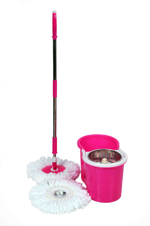 360 Rotating Magic Mop With Bucket - PINK
