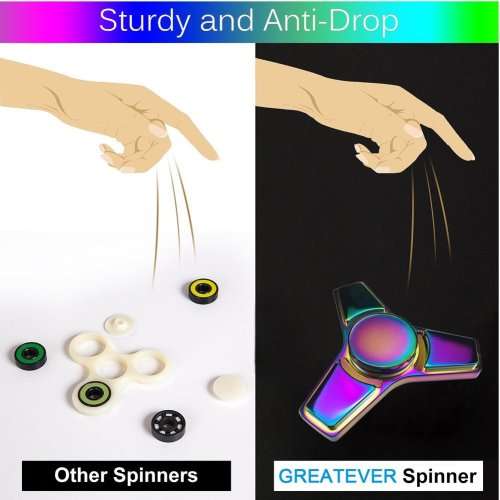 Fidget Spinner Toy Ultra Durable Stainless Steel Bearing High Speed Rainbow High Quality