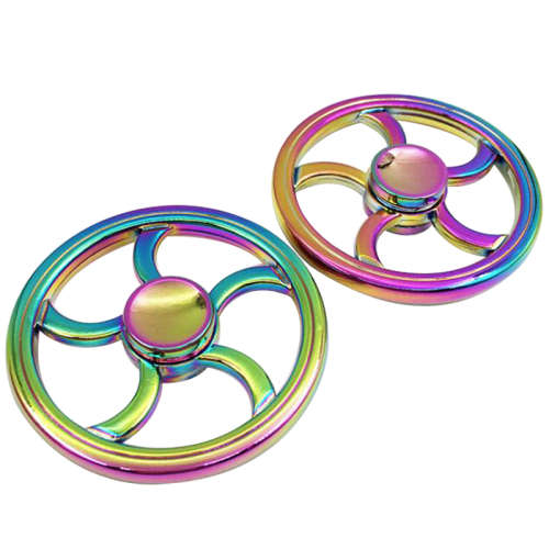 Fidget Spinner Toy ROUND Ultra Durable Stainless Steel Bearing High Speed Rainbow High Quality