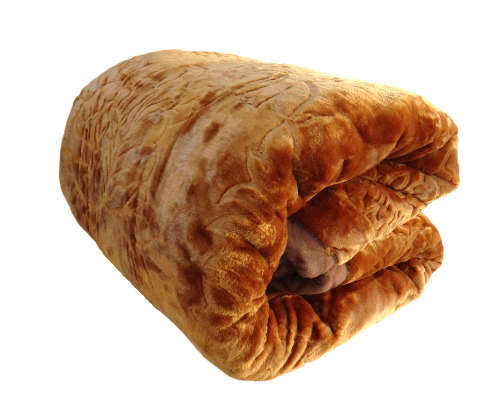 New Arrivals Super Soft 3 PLY Heavy Quality Mink & Embossed Blanket - Golden Brown