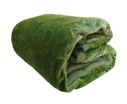 New Arrivals Super Soft 3 PLY Heavy Quality Mink & Embossed Blanket - Green