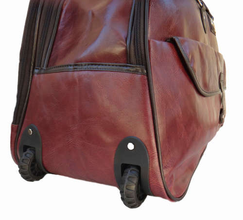 Set of 3 Quality Duffle Luggage Bags with Roller Wheels - Brown