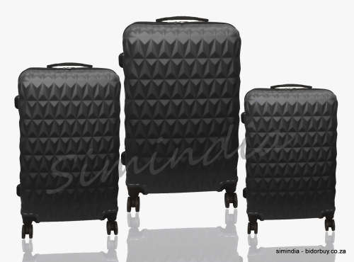 Set of 3 Suitcases Travel Trolley Luggage ABS Universal Wheels - Choose from Blue, Black & Coffee