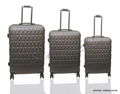 Set of 3 Suitcases Travel Trolley Luggage ABS Universal Wheels - Coffee/Brown Color