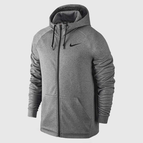 Original Mens Nike 100% Dri Fit THERMA FIT STAY WARM HOODIE GREY/SILVER 800187 091 Size Large