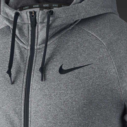 Original Mens Nike 100% Dri Fit THERMA FIT STAY WARM HOODIE GREY/SILVER 800187 091 Size Large
