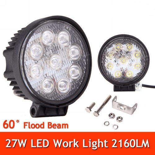 27W Spot Beam LED Work Light Bar ROUND Offroad Driving Lamp UTE ATV 4WD 12V/24