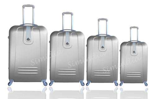 Set of 4 Suitcases Travel Trolley Luggage, ABS with Universal Wheels - Travel in Style - SILVER