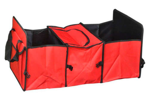 Auto Trunk Organizer with Cooler Bag Multi Durable Collapsible Compartment Cargo Storage Bag for Car