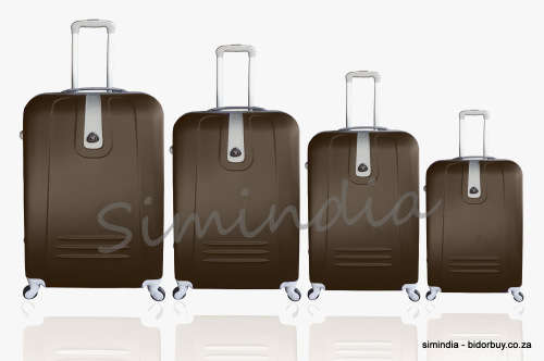 Set of 4 Suitcases Travel Trolley Luggage, ABS with Universal Wheels - Travel in Style Coffee Colour