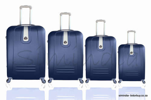 Set of 4 Suitcases Travel Trolley Luggage ABS Universal Wheels Travel in Style - Blue