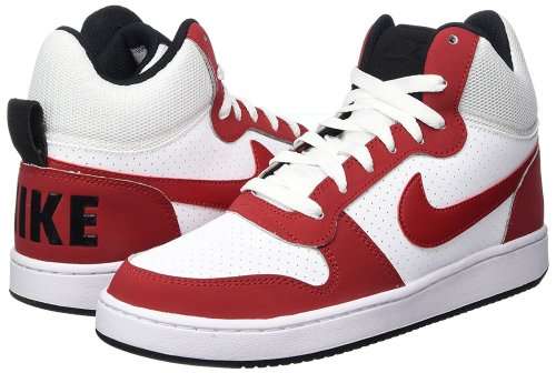 Original Mens Nike Court Borough 838938 101 White Red Black Size UK 12 (SA 12)