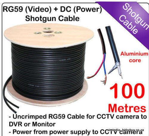 RG59 (VIDEO) & Power (DC) cable for CCTV camera's Length 100 Meters