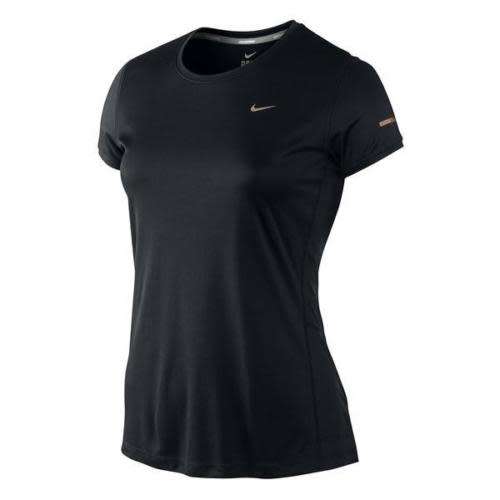 Original NIKE Miler Women's Black Dri Fit Running Short Sleeve Shirt 717419 010 Size Medium