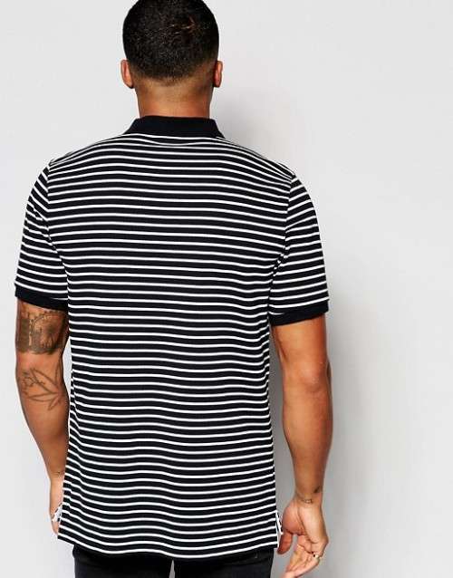 Original Mens Nike Striped Polo In Black 832873 010 Size Extra Large