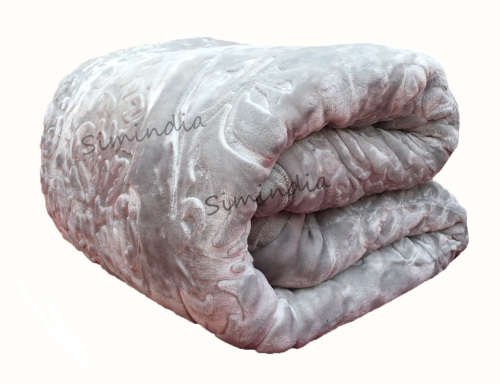 New Arrivals Super Soft 3 PLY Heavy Quality Mink & Embossed Blanket - Grey