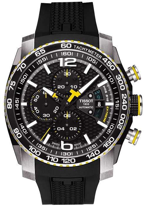 Tissot Men's PRS 516 Stainless Steel Automatic Watch with Black Rubber Band